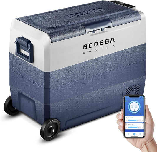 BODEGAcooler 12V Fridge 64qt/60L with Wheels Dual Zone T60