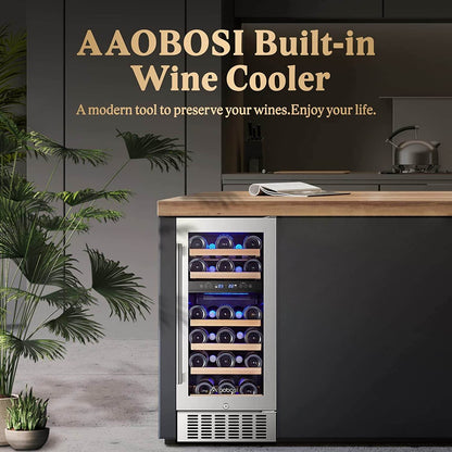Bodega cooler 15 Inch Wine Cooler 28 Bottle Dual Zone Wine Refrigerator ‎JC-85B