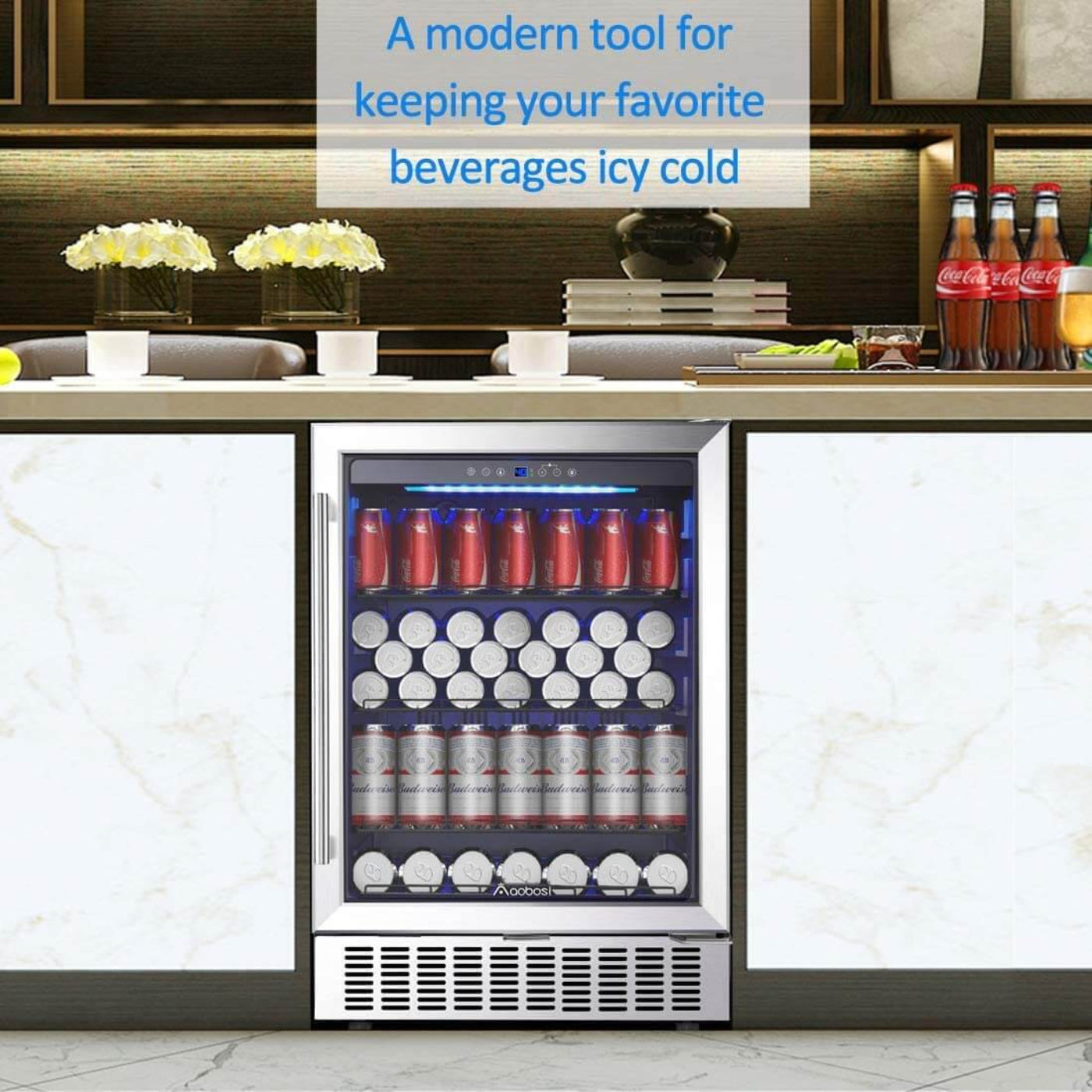 BODEGA AAobosi 24 Inch 164 Cans Freestanding and Built-in Beverage Refrigerator -  JC-145C