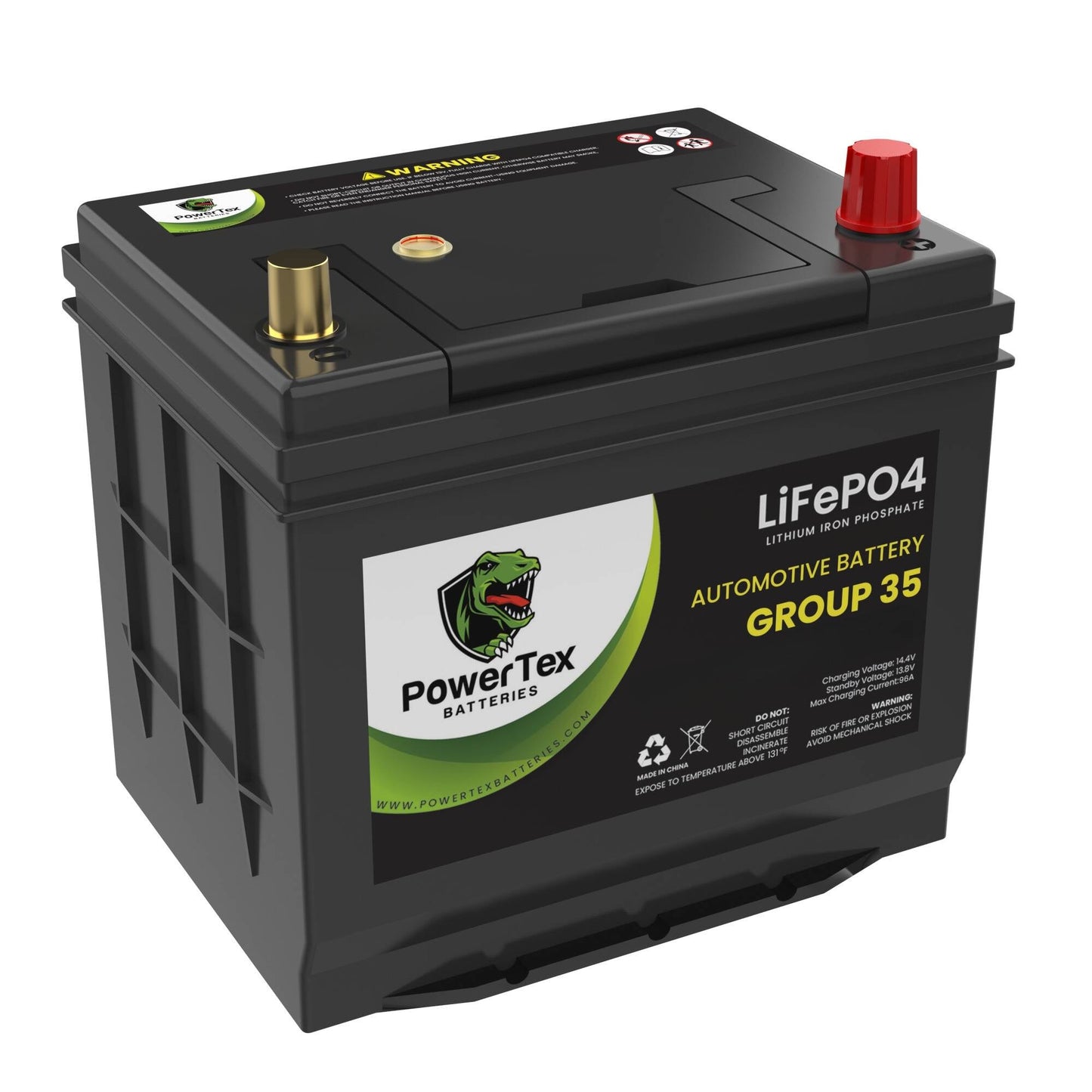 PowerTex 2008 Nissan Sentra Car Battery BCI Group 35 / Q85 Lithium LiFePO4 Automotive Battery - PTLG35-343