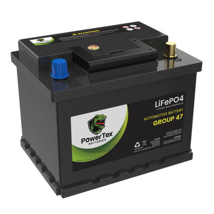 PowerTex 2022 Volkswagen Passat L4 2.0LReplacement Car Battery BCI Group 47 Lithium LiFePO4 Automotive Powertex Battery - PTLG47-097