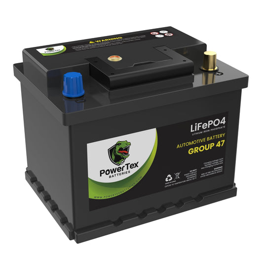 PowerTex 2003 Mini Cooper Car Battery BCI Group 47 H5 Lithium LiFePO4 Replacement Automotive Battery - PTLG47-466