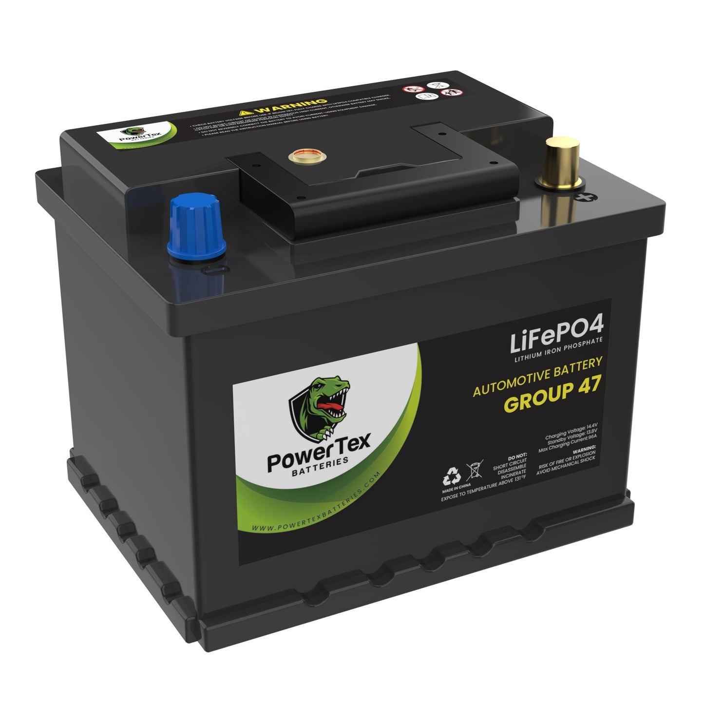 PowerTex 2004 Mini Cooper Car Battery BCI Group 47 H5 Lithium LiFePO4 Replacement Automotive Battery - PTLG47-465