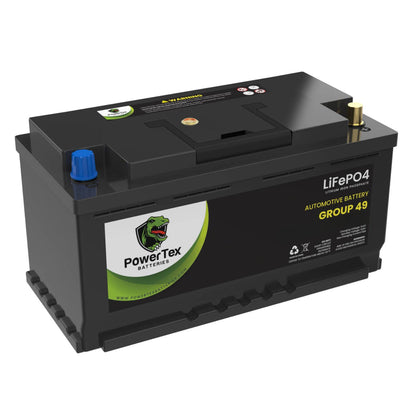 PowerTex 2023 Cadillac Escalade V8 6.2LReplacement Car Battery BCI Group 49 Lithium LiFePO4 Automotive Powertex Battery - PTLG49-0144