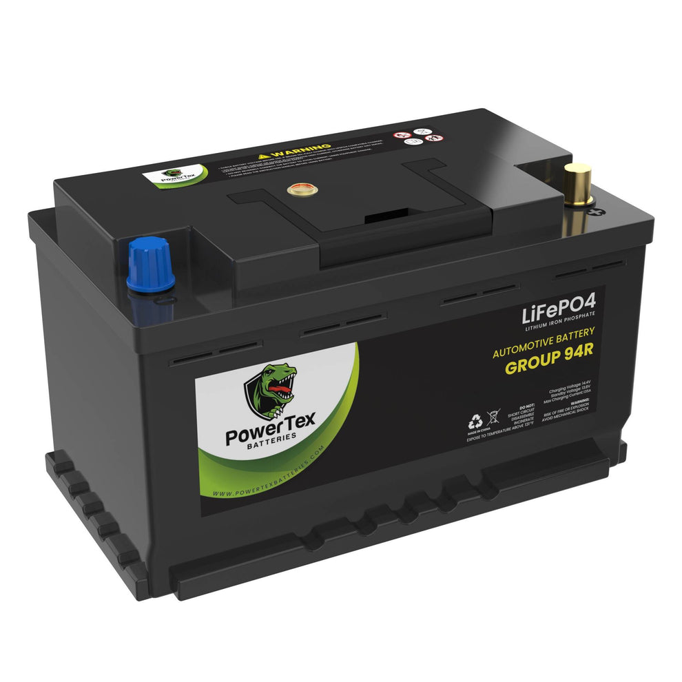 PowerTex 2023 Audi Q7 V6 3.0L Replacement Car Battery BCI Group 94R Lithium LiFePO4 Automotive Powertex Battery - PTLG94R-043